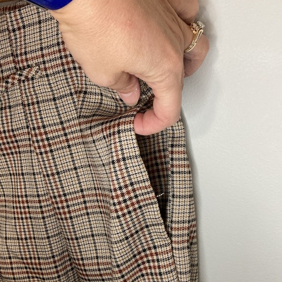 Cider Women’s size XL Mid Waist Plaid Check Trousers, Straight Wide Leg Pants - Picture 5 of 11